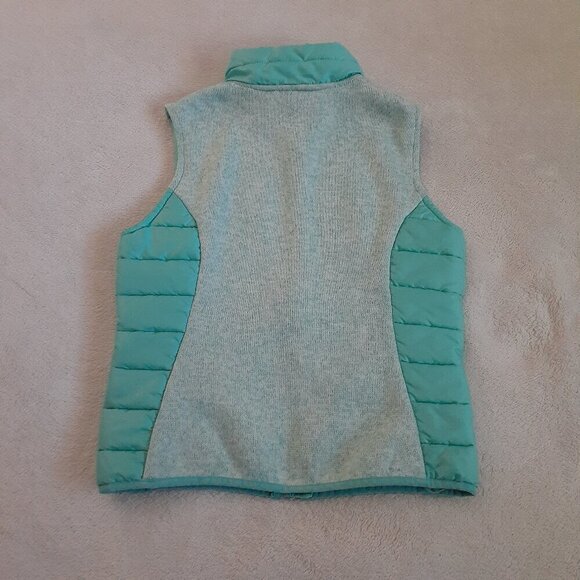 Free Country Girl's Youth Size Medium (10/12) Teal Hybrid Fleece Puffer Vest - Picture 10 of 13